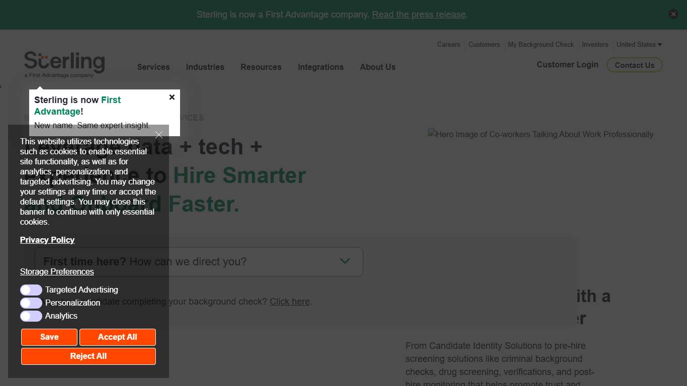 Comprehensive Background Check Services Sterling, a First Advantage company